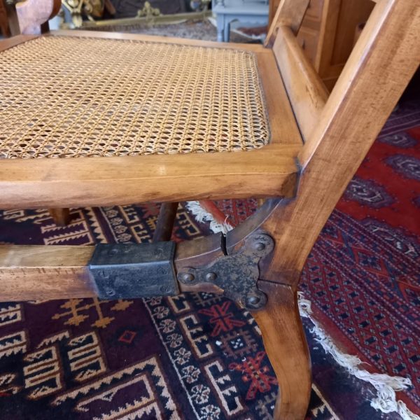 Ancienne Chaise à Porteur en hêtre et cannage