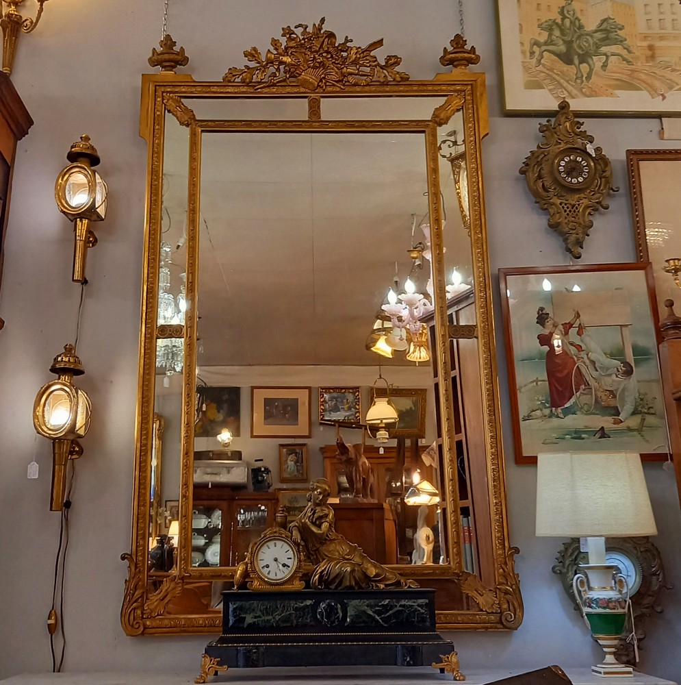 Miroir parclose, Bois doré, XIXè