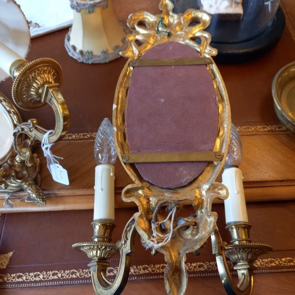 Paire d'Appliques style Louis XVI avec 1 miroir ovale (