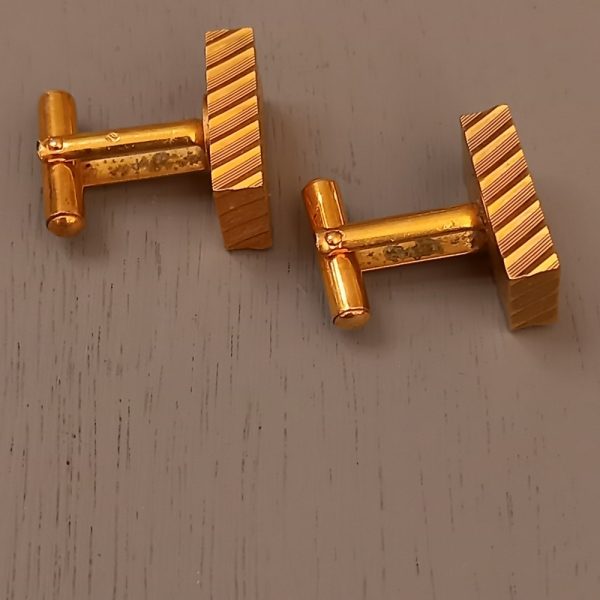 Boutons de Manchette Guilloché métal doré
