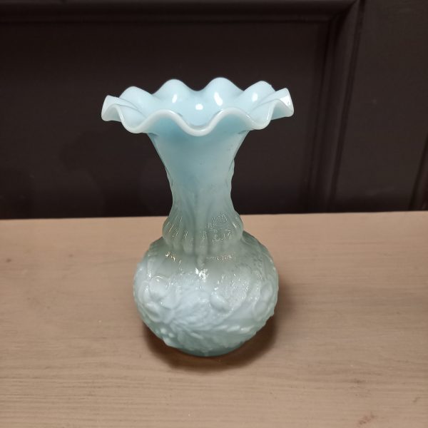 Vase opaline de foire, Bleu, XIXème