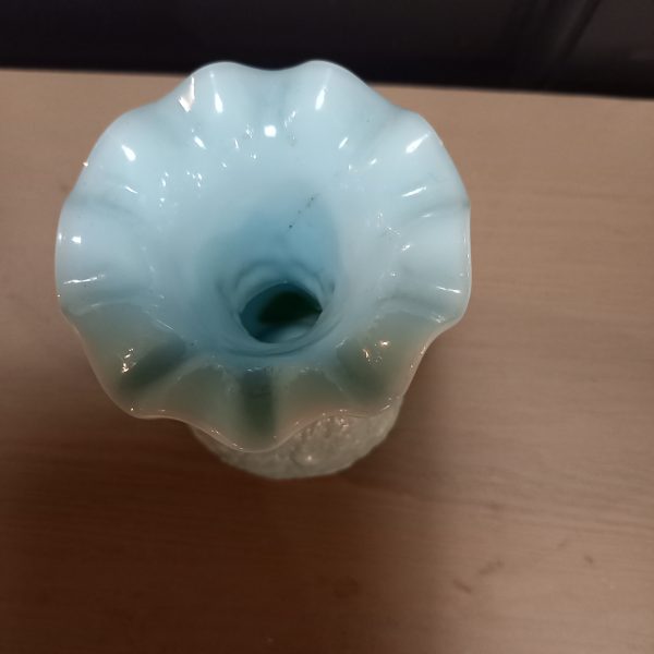 Vase opaline de foire, Bleu, XIXème