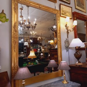 Miroir de Cheminée, époque 1900 bois et stuc doré