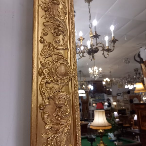 Miroir de Cheminée, époque 1900 bois et stuc doré