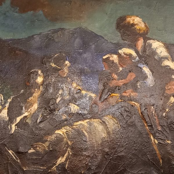 La Fuite signée Auguste Durand-Rosé, Huile sur toile, Grand format