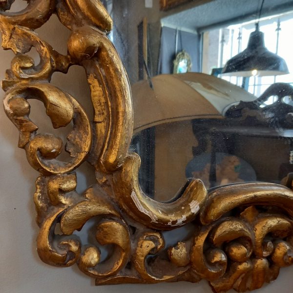 Miroir Rocaille Style Baroque Bois sculpté et doré