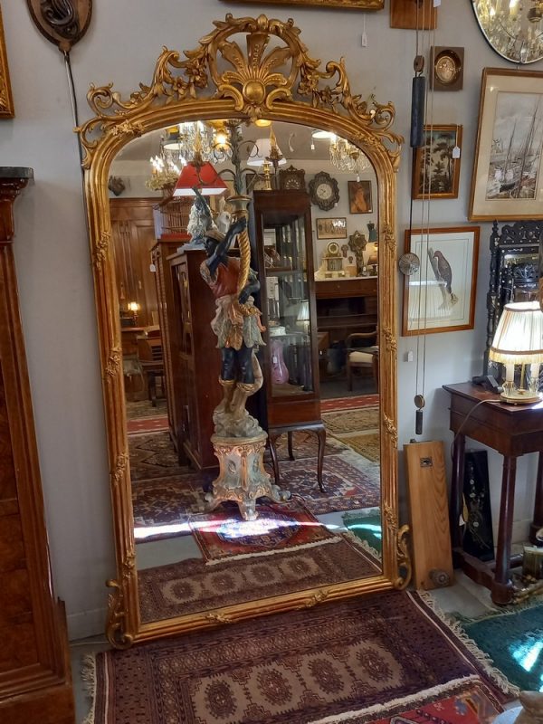 Miroir Louis XV époque XIXè Bois et Plâtre et doré Décor Coquille et fleurs