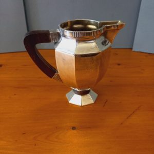 Pot à Lait Art-Déco en métal argenté et Bois
