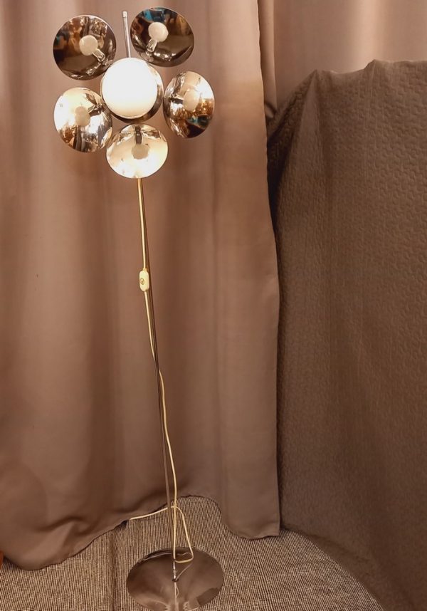 Lampadaire Vintage en forme de fleur Acier inox