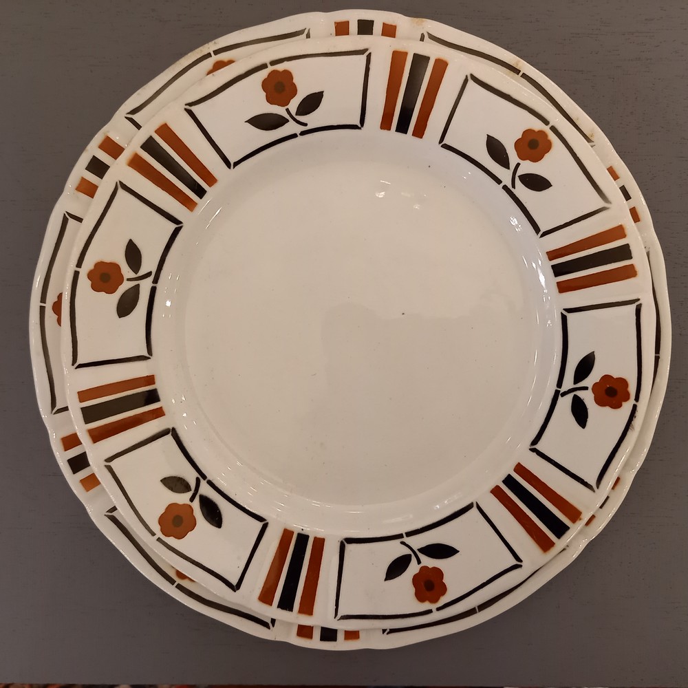 Service de Table, Modèle Monaco Style Art-Déco Faïence de Lunéville Epoque 1930, 30 pièces