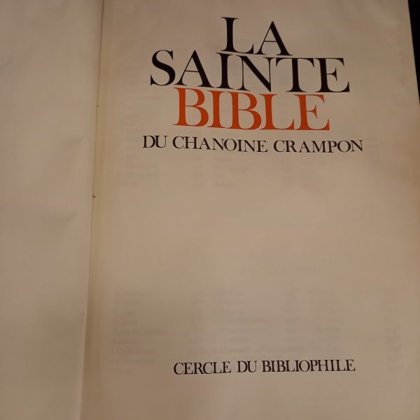 La Sainte Bible du Chanoine Crampon Couverture Pierres dures et métal argenté