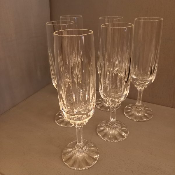 6 Flûtes à Champagne Cristal Villeroy et Boch Modèle Arabelle
