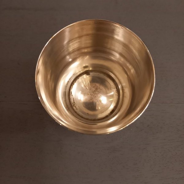 Timbale en métal argenté Frise de feuillages Monogrammée RR Orfèvre A.Frenais