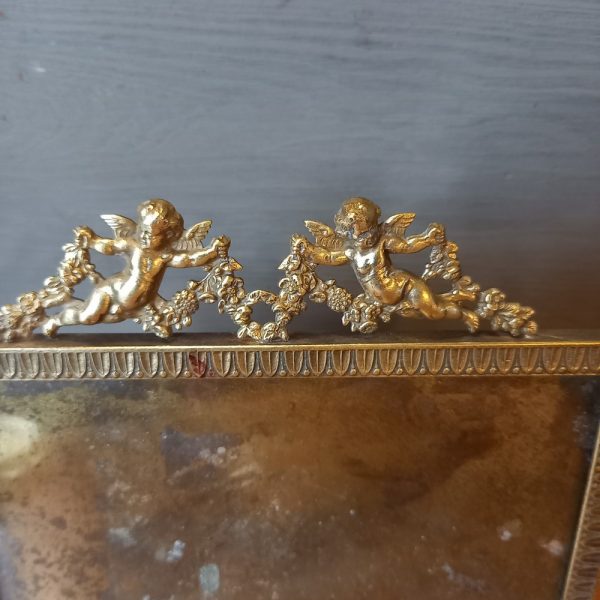 Cadre Photo Horizontal , Modèle à poser, Bronze Décor Anges, Louis XVI