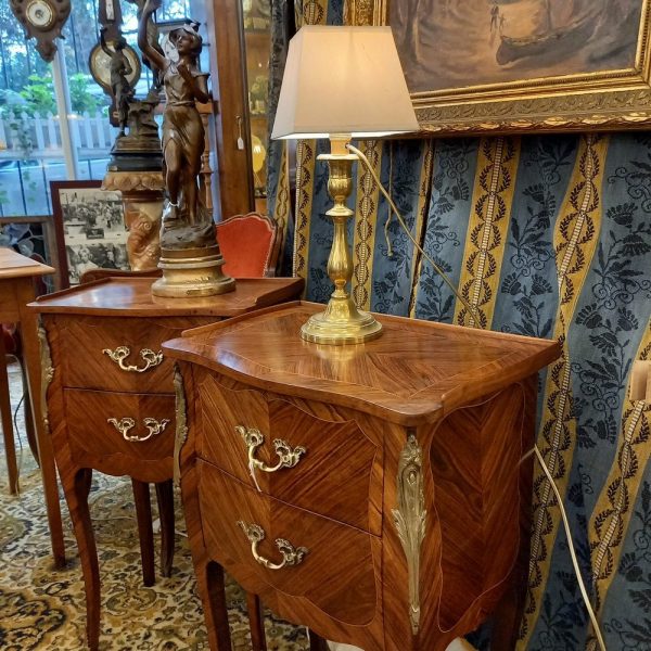 Paire de Chevets marquetés Style Louis XV, 1ère moitié du XXème siècle