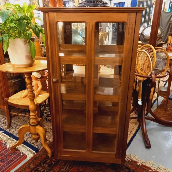 Bibliothèque ou Vitrine tournante Modèle avec des Portes Vitrées Palissandre