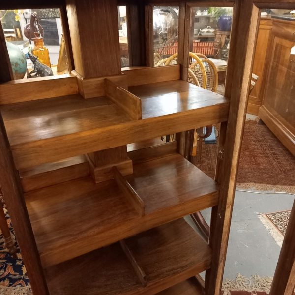 Bibliothèque ou Vitrine tournante Modèle avec des Portes Vitrées Palissandre