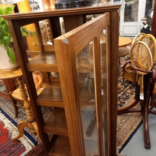Bibliothèque ou Vitrine tournante Modèle avec des Portes Vitrées Palissandre