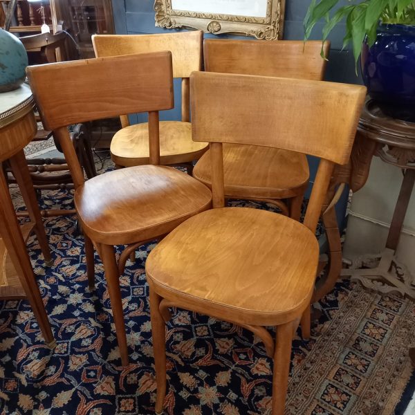4 Chaises Baumann, Hêtre, Chaises de bistrot, chaises de cuisine, chaises Vintage,