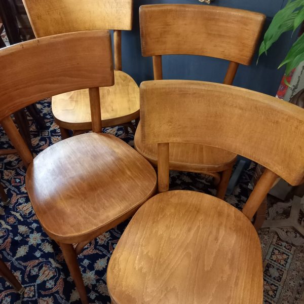 4 Chaises Baumann, Hêtre, Chaises de bistrot, chaises de cuisine, chaises Vintage,