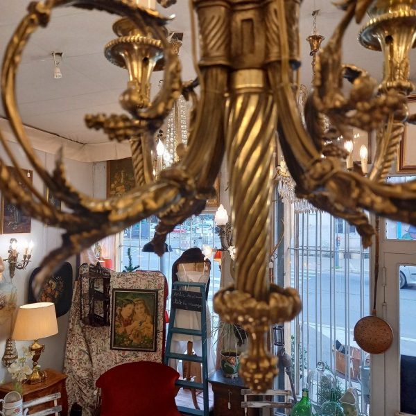 Lustre XIXè, Bronze Décor Bouquetins