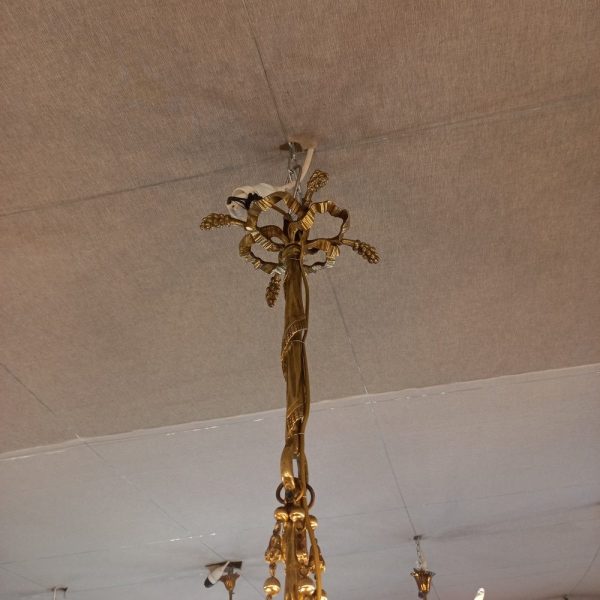 Lustre XIXè, Bronze Décor Bouquetins