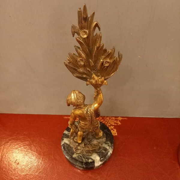 Porte-Montre XIXè, Bronze Sujet, Petit Pêcheur avec son filet