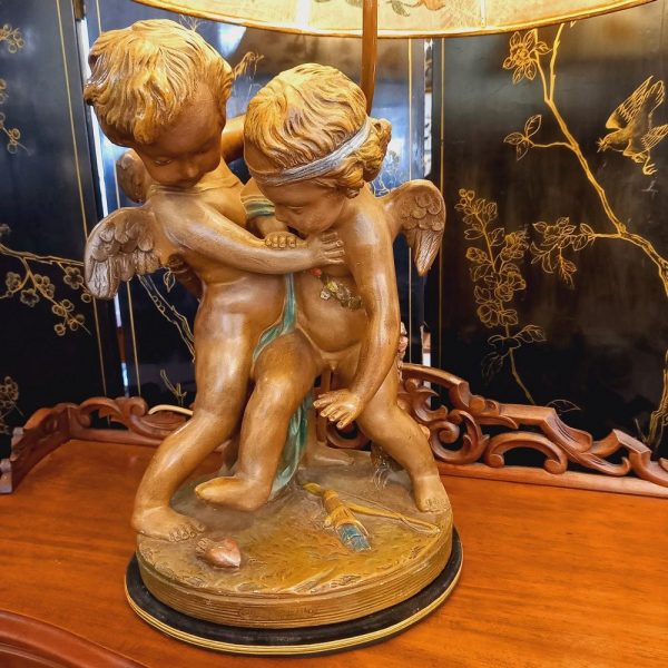 Sculpture montée en lampe Terre cuite d'après Falconet