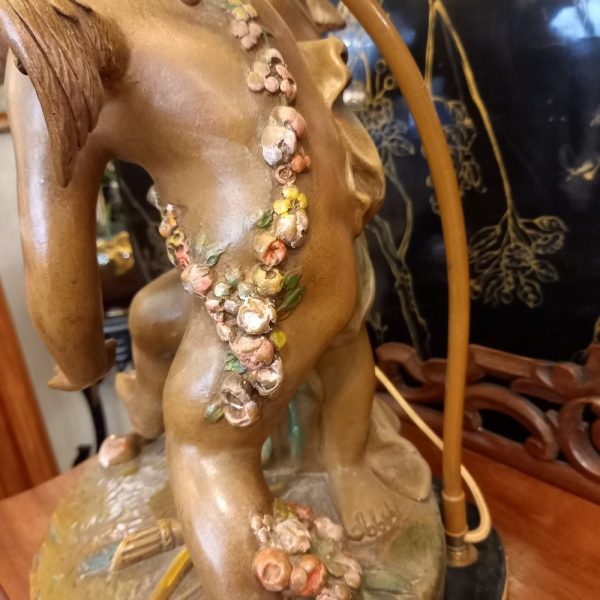 Sculpture montée en lampe Terre cuite d'après Falconet