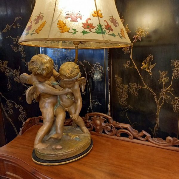 Sculpture montée en lampe Terre cuite d'après Falconet