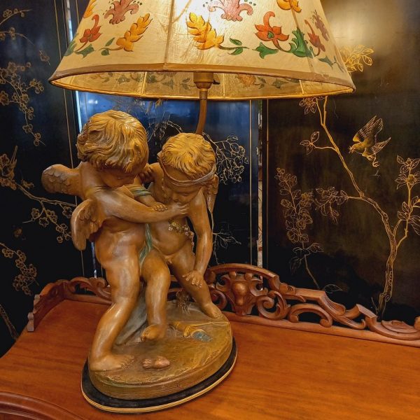 Sculpture montée en lampe Terre cuite d'après Falconet