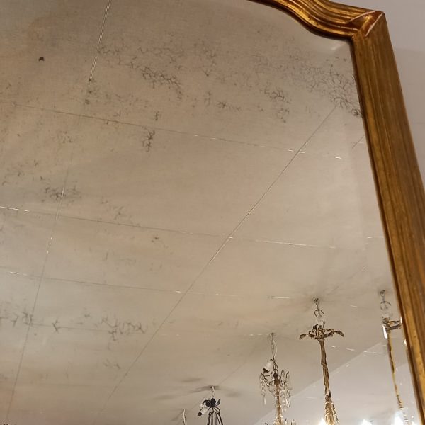 Miroir style Louis XVI Bois et Stuc doré Décor Ruban Croisé époque XIXè