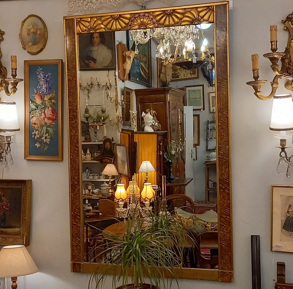 Miroir Art-Déco époque 1930 Décor de fleurs stylisées