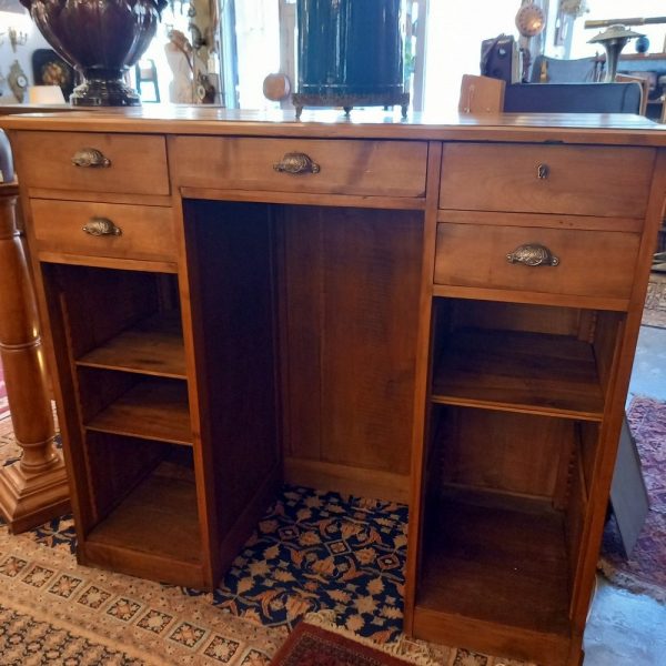 Meuble de Caisse, Comptoir ou Guichet Merisier, Epoque 1930 5 tiroirs dont fermant à clé