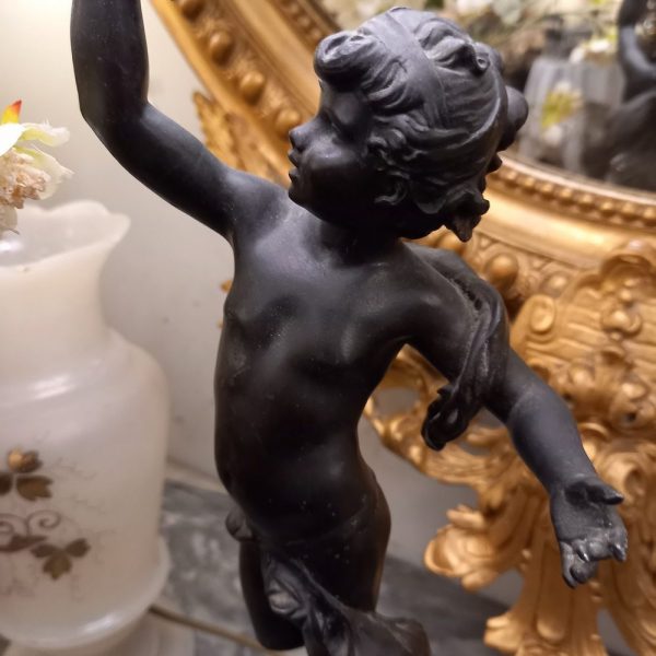 Lampe Régule d'après Moreau Chérubin Torchère Socle Marbre