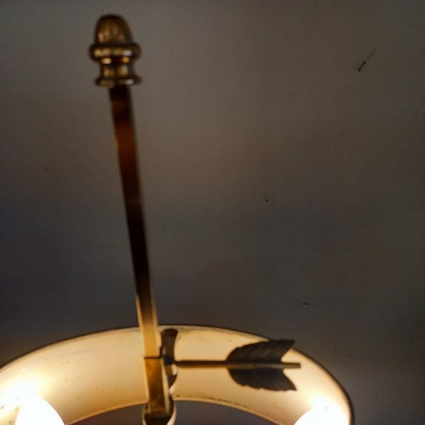 Lampe Bouillote, Style Empire début XXè Bronze, Abat-Jour en tôle