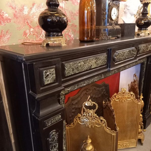 Cheminée XIXè Napoléon III Marbre noir