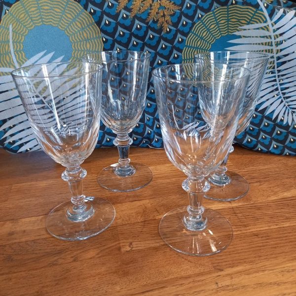 4 Verres anciens En verre soufflé époque XIXè
