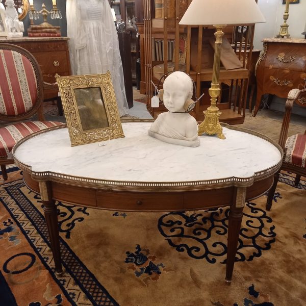 Table Basse Bouillotte Style Louis XVI Ovale