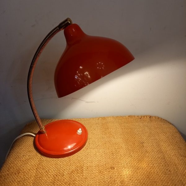 Lampe de Bureau flexible Epoque années 60 Rouge Vif