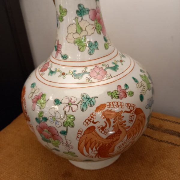 Lampe à Poser Décor Dragons Porcelaine Chinoise