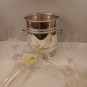 Seau à Champagne Christofle Modèle Perles, style Louis XVI Métal Argenté