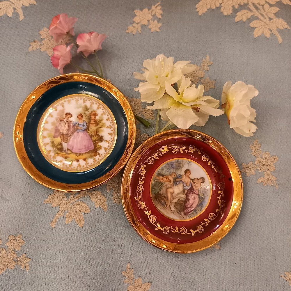2 Assiettes Miniatures Porcelaine de Limoges