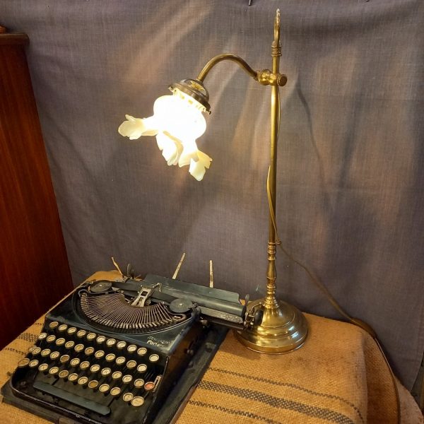 Lampe de Bureau Epoque 1900 laiton et Verre