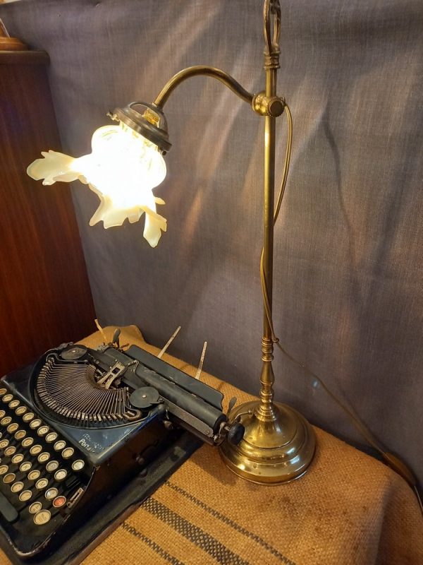 Lampe de Bureau Epoque 1900 laiton et Verre