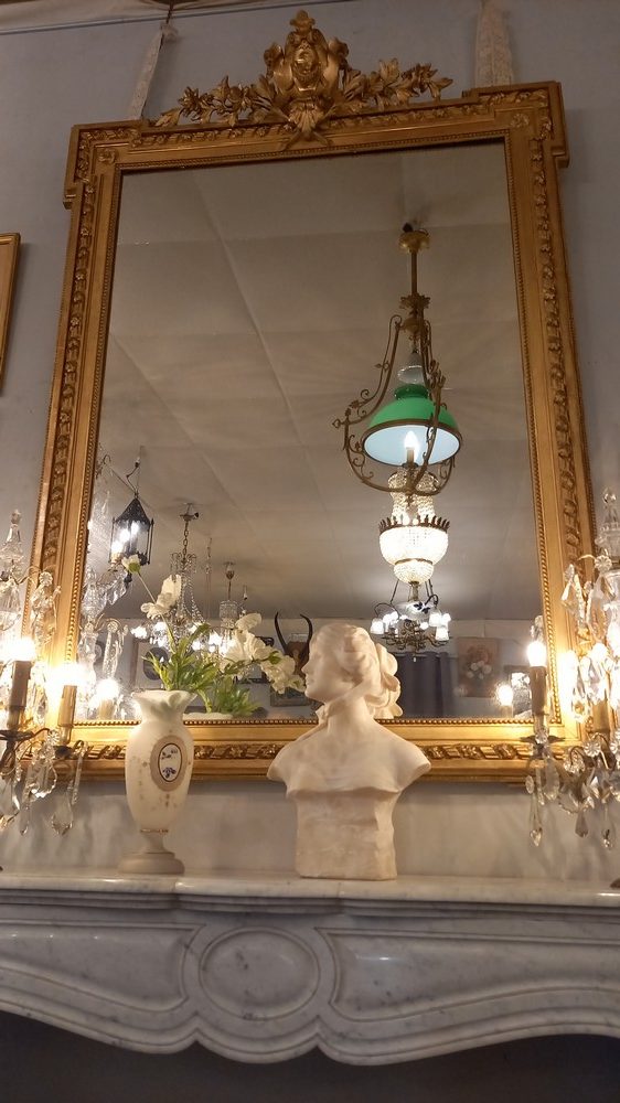 Miroir de Cheminée Ancien Napoléon III, bois doré Epoque XIXè