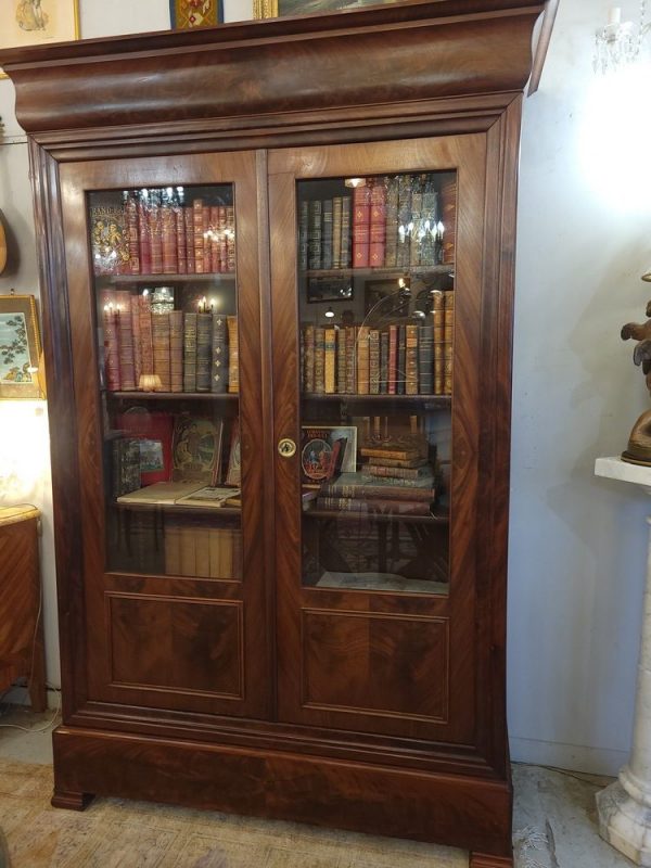 Bibliothèque Vitrée, Louis-Philippe, époque XIXè, Acajou Flammé
