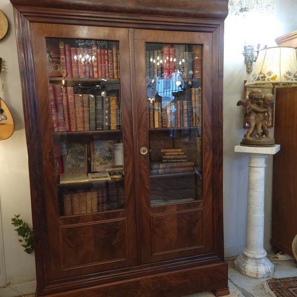 Bibliothèque Vitrée, Louis-Philippe, époque XIXè, Acajou Flammé