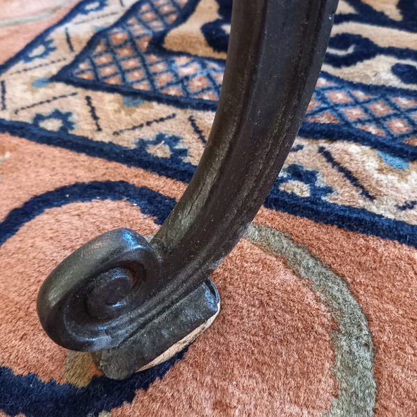 Table Bistrot Ancienne Marbre Rouge & Fonte Epoque 1900