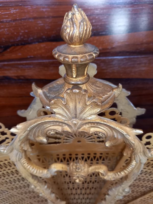 Pare-Feu Eventail Bronze, Laiton Epoque 1900